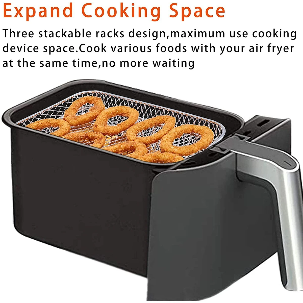 رف المقلاة الهوائية صينية الخبز تكويم Grilling304 الفولاذ المقاوم للصدأ Airfryer فرن شواء باخرة طباخ أدوات المطبخ أدوات الطبخ - الصورة 4