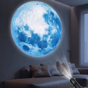 Choice مصباح القمر LED، جهاز عرض ضوئي ليلي، إضاءة مجرة ونجوم وكواكب، يعمل بمنفذ USB، باللونين الأسود والأزرق