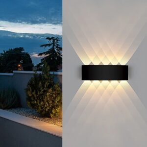 وحدة إضاءة LED جداريّة ضوء مقاوم للماء IP65 في الهواء الطلق الجدار مصباح حديقة الشرفة ضوء ديكور حديقة ساحة الحمام غرفة نوم غرفة المعيشة AC85-265V